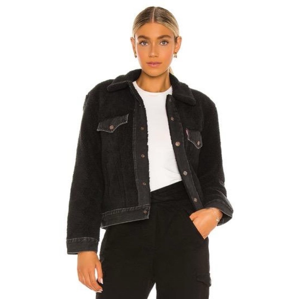 NEW Levi's Ex Boyfriend Pieced Sherpa Trucker Denim Jacket Size Small (S)